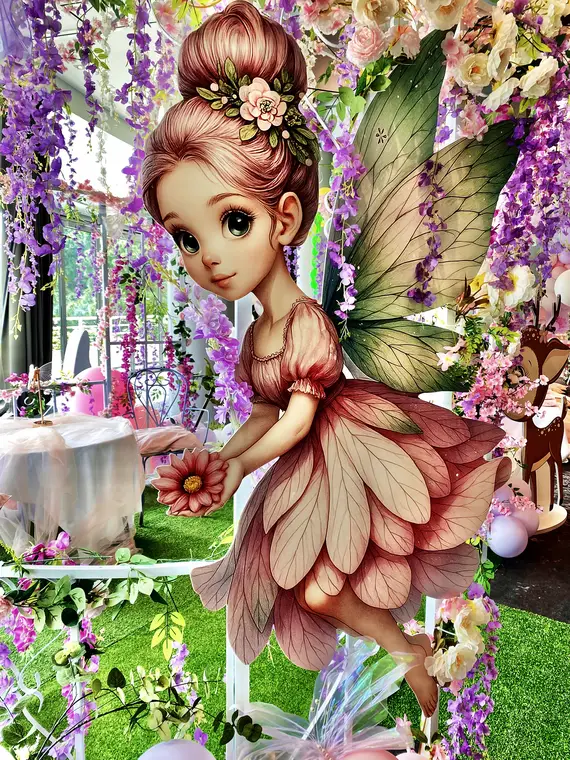 Fée florale — sculpture & fleurs fraîches